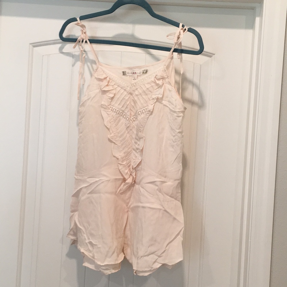 Pale pink tie strap top